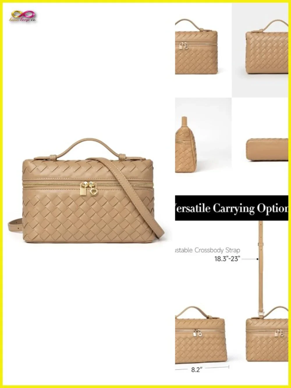 Vegan Leather Crossbody Bag Convertible Clutch Top Handle Purse Designer